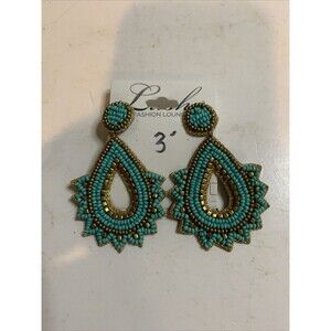 Lush Brand Beaded Turquoise Earrings See Photos